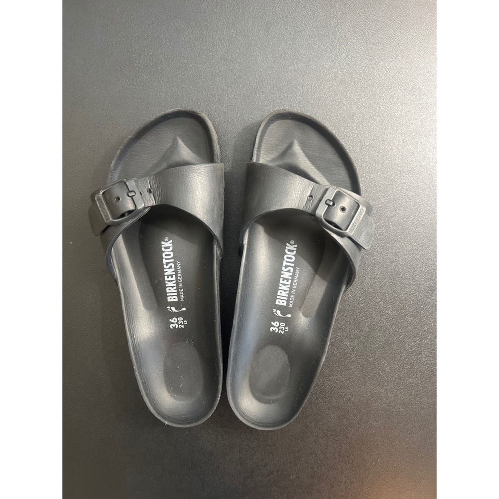 Birkenstock Madrid EVA Black Single Strap Slide Sandals Womens 36 L5